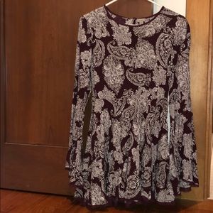 Ecoté Paisley Mini Dress with Bell Sleeves